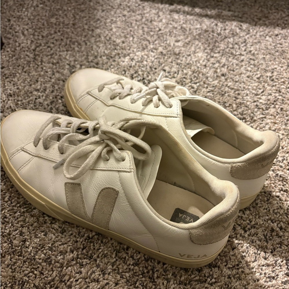 Veja Cream and Tan Sneakers